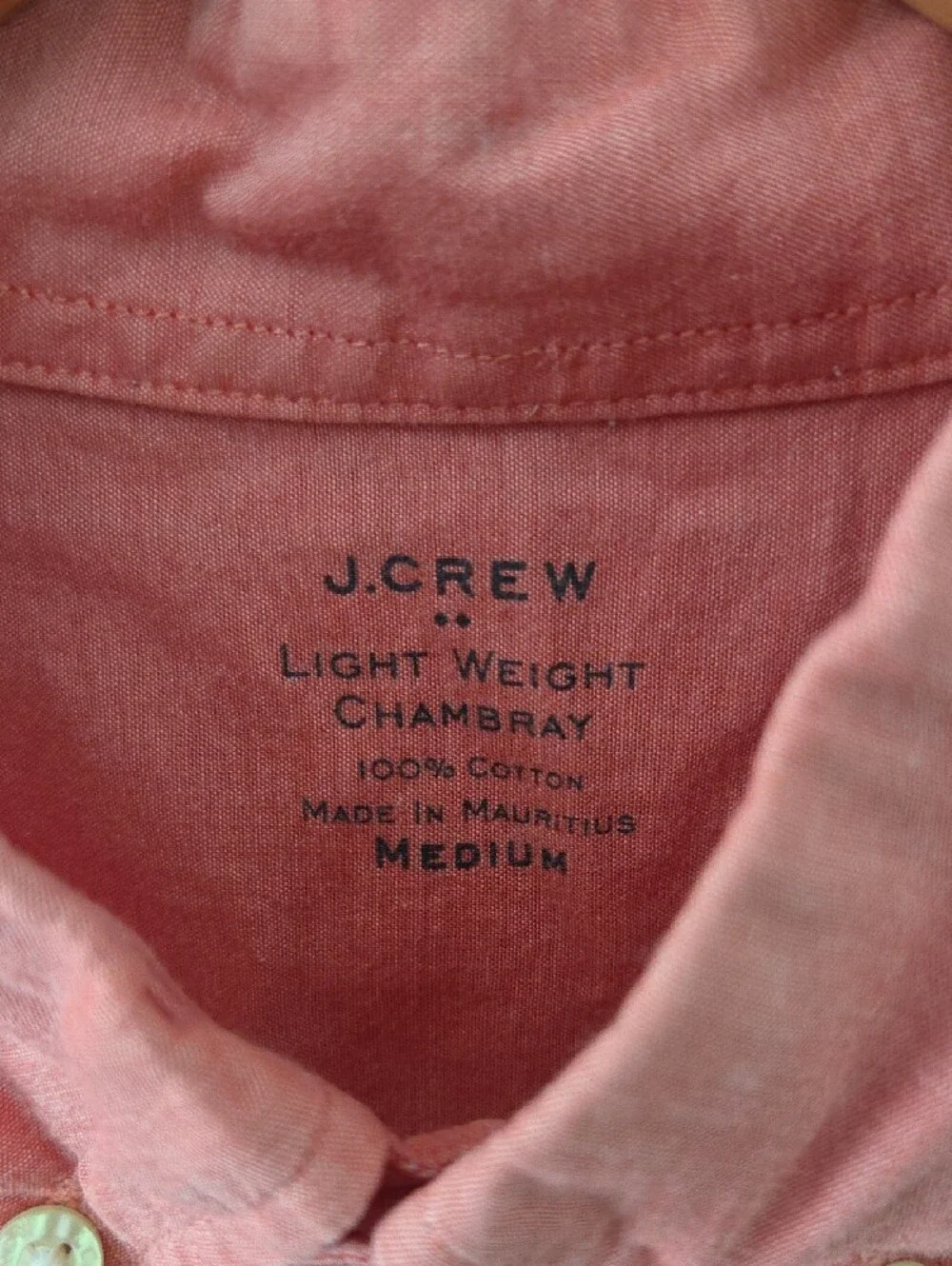 J. Crew Men's Long-Sleeve Cotton Chambray Button-Down Shirt